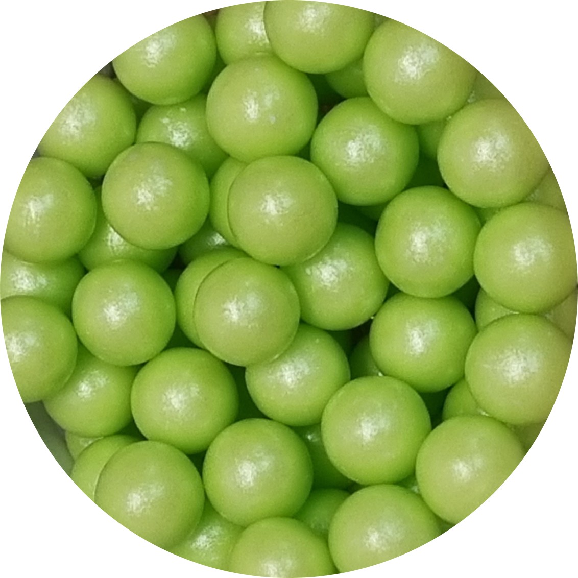Perly cukrové 9mm zelené perleťové, 50g, 25680L1