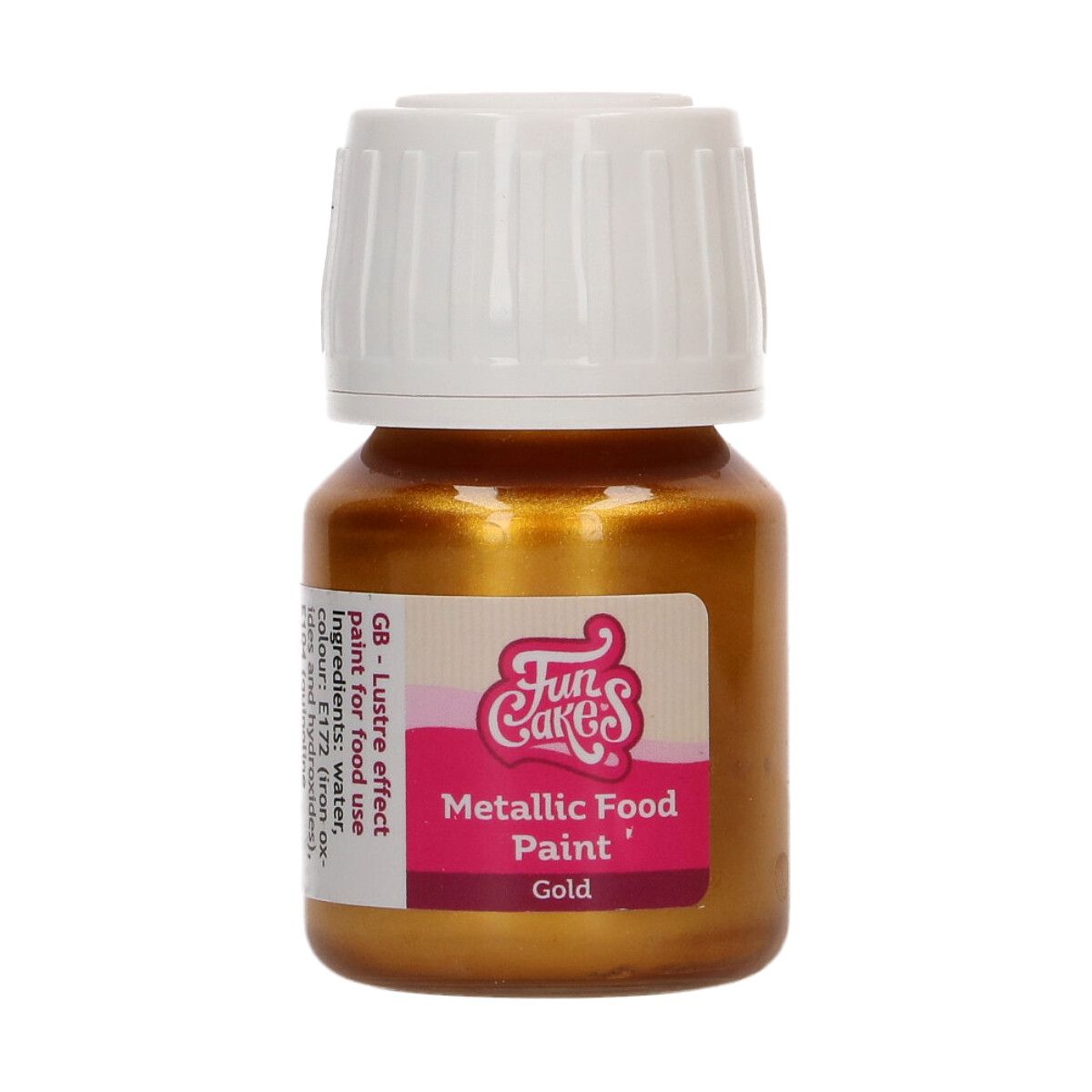 Metalická potravinárska farba Gold 30 ml, FunCakes, F45180