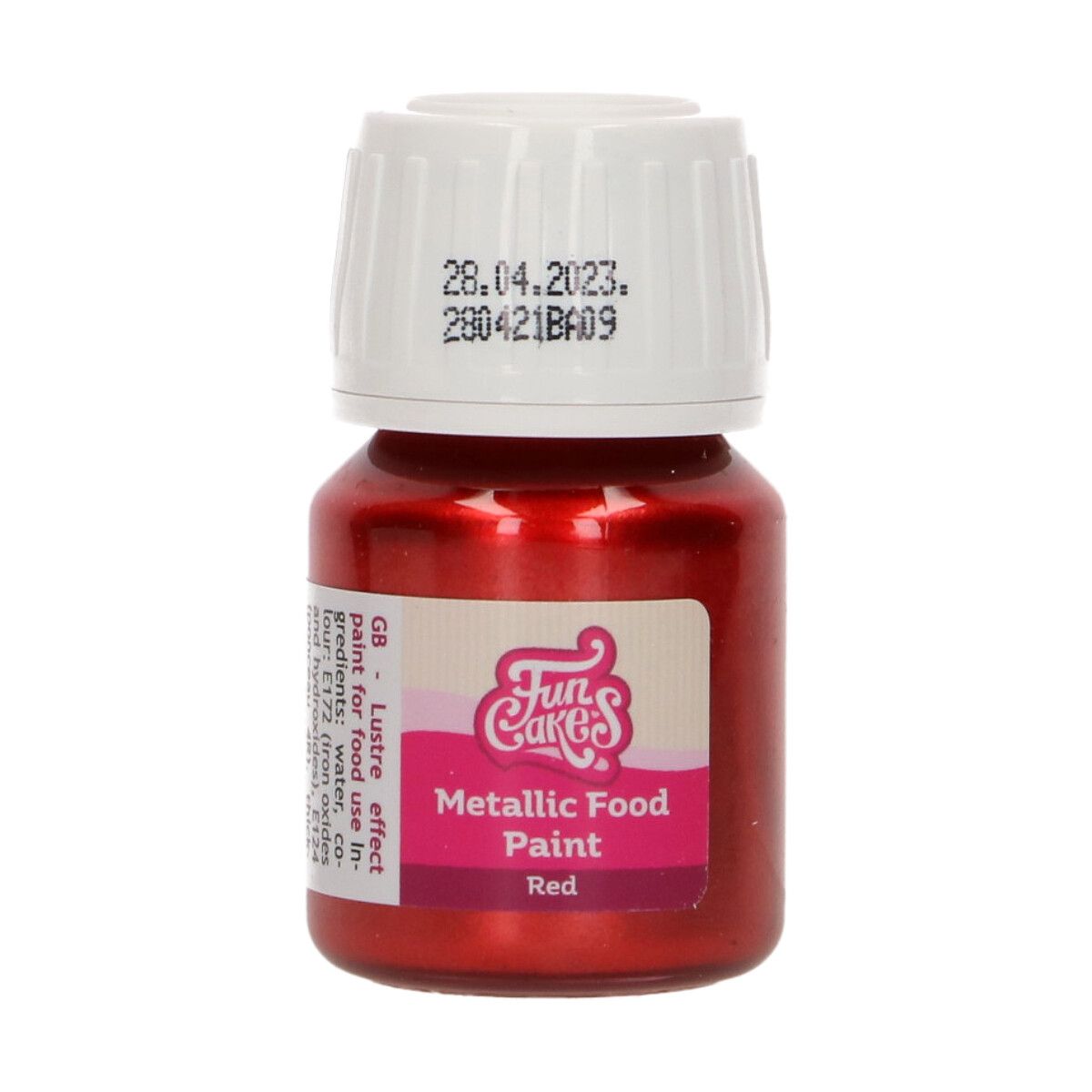 Metalická potravinárska farba Red 30 ml, FunCakes, F45125