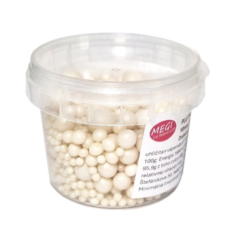 Posyp cukrové Perly 10mm White 70g, 3, 4, 5, 7, 10mm, SD pearls, 1101