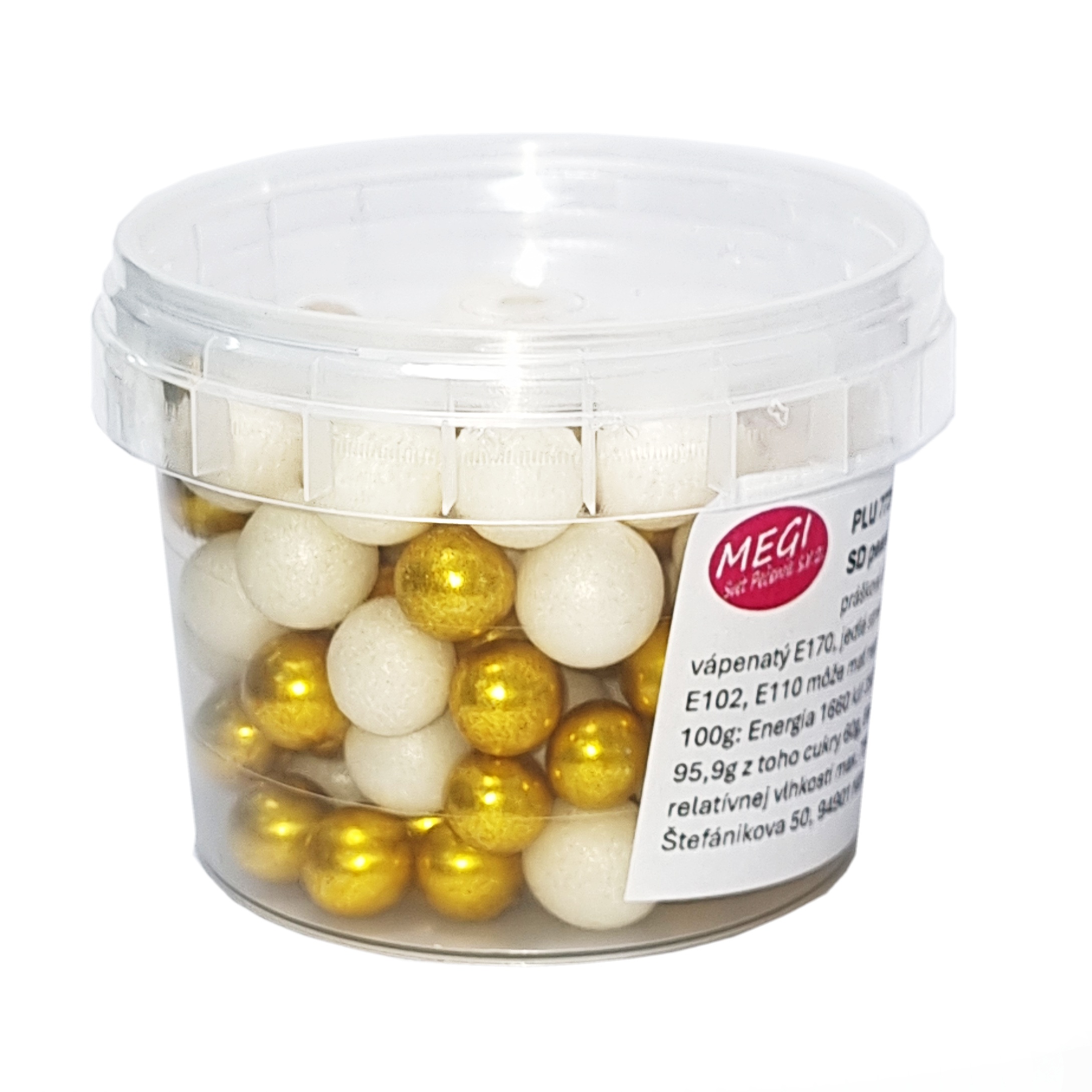 Posyp cukrové perly 10mm Mix Gold a White 70g, SD pearls, 2058 (2006) 
