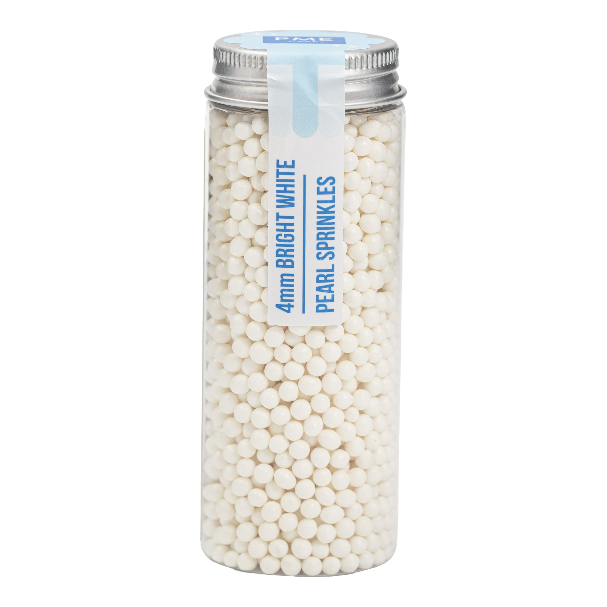 Posyp perlový - Brilantná biela 4mm, 74g, PME, SKKP101