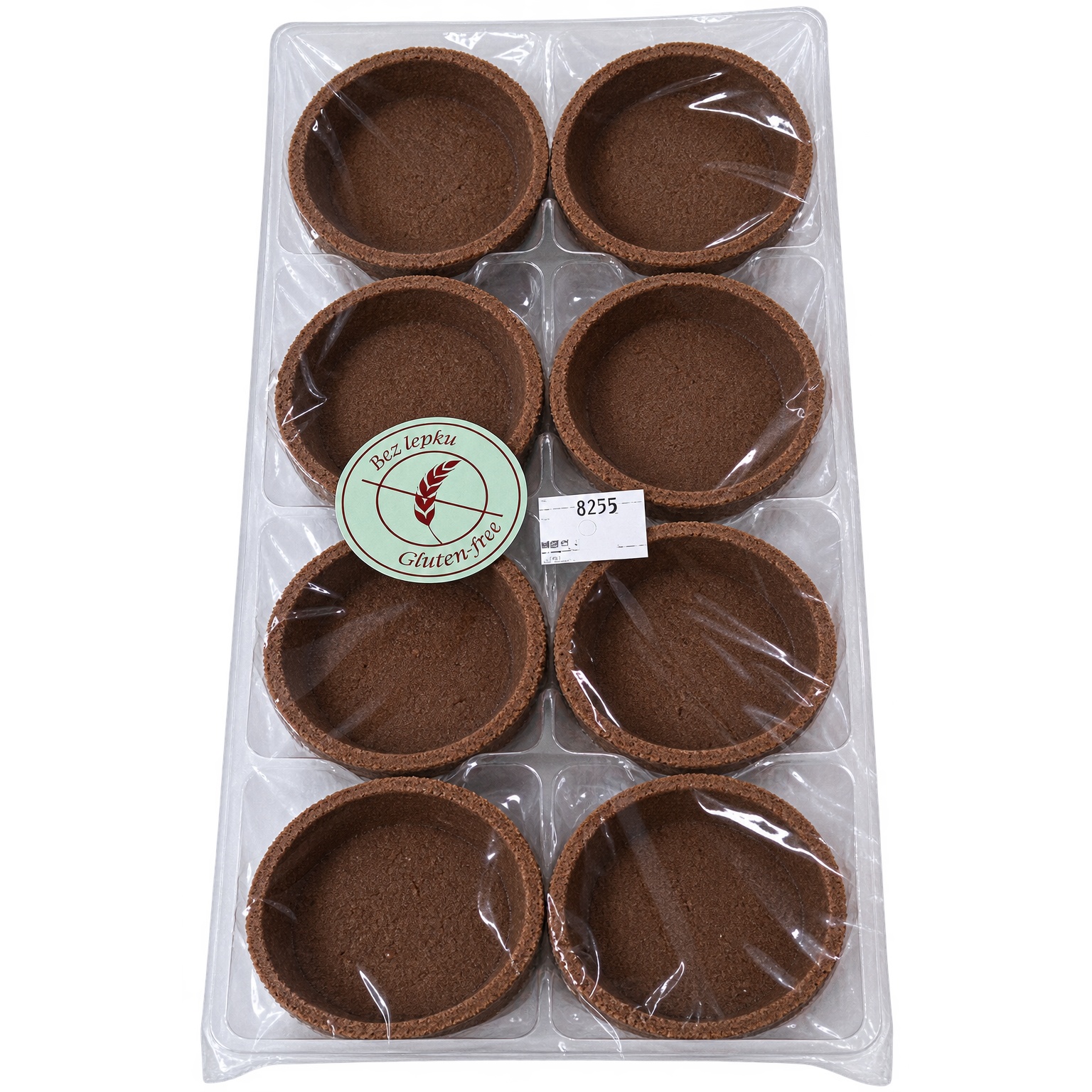 Tartaletka bezgluténová čokoládová 50x15 mm balená v blistri 192g (v blistri 16ks)