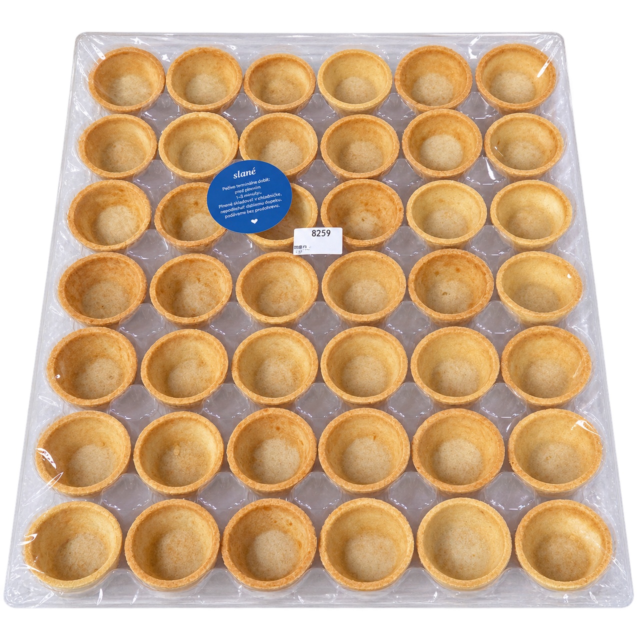 Tartaletka slaná 40x18 mm balená v blistri 294g (počet v jednom blistri 42ks)
