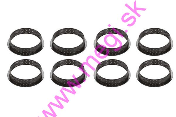 Formy na tartaletky Tarte Ring Round 8ks perforované, O 70 x 20 mm, Silikomart
