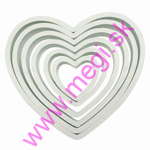 Plastová vykrajovačka Srdcia, 6ks,PME Plastic Cutter Heart, PNH2