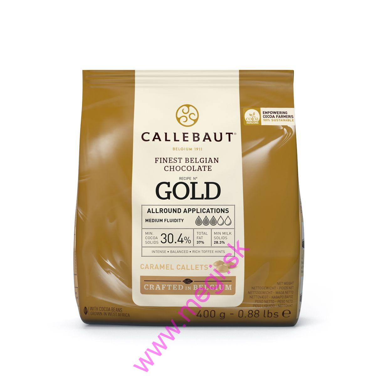Callebaut čokoláda Zlatá 400g, CB645828, Callebaut Chocolate Callets - Gold