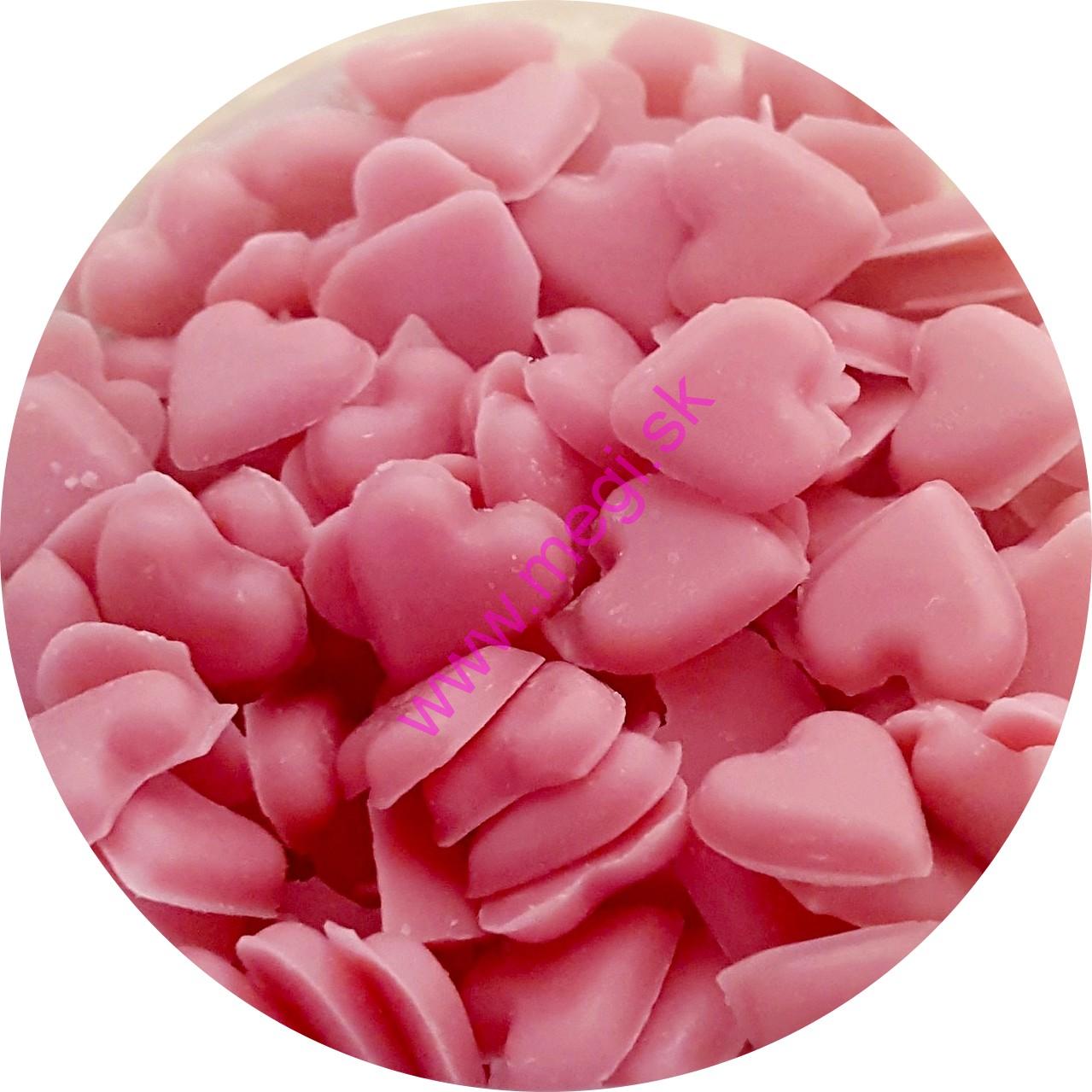 Dekorácia srdiečka ružové 40g - čokoládové, 78413
