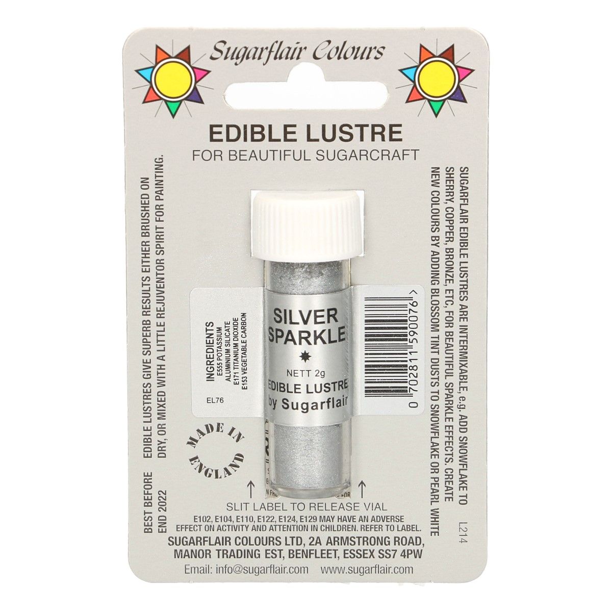 Farba prášková perleťová Silver Sparkle 2g, SGF