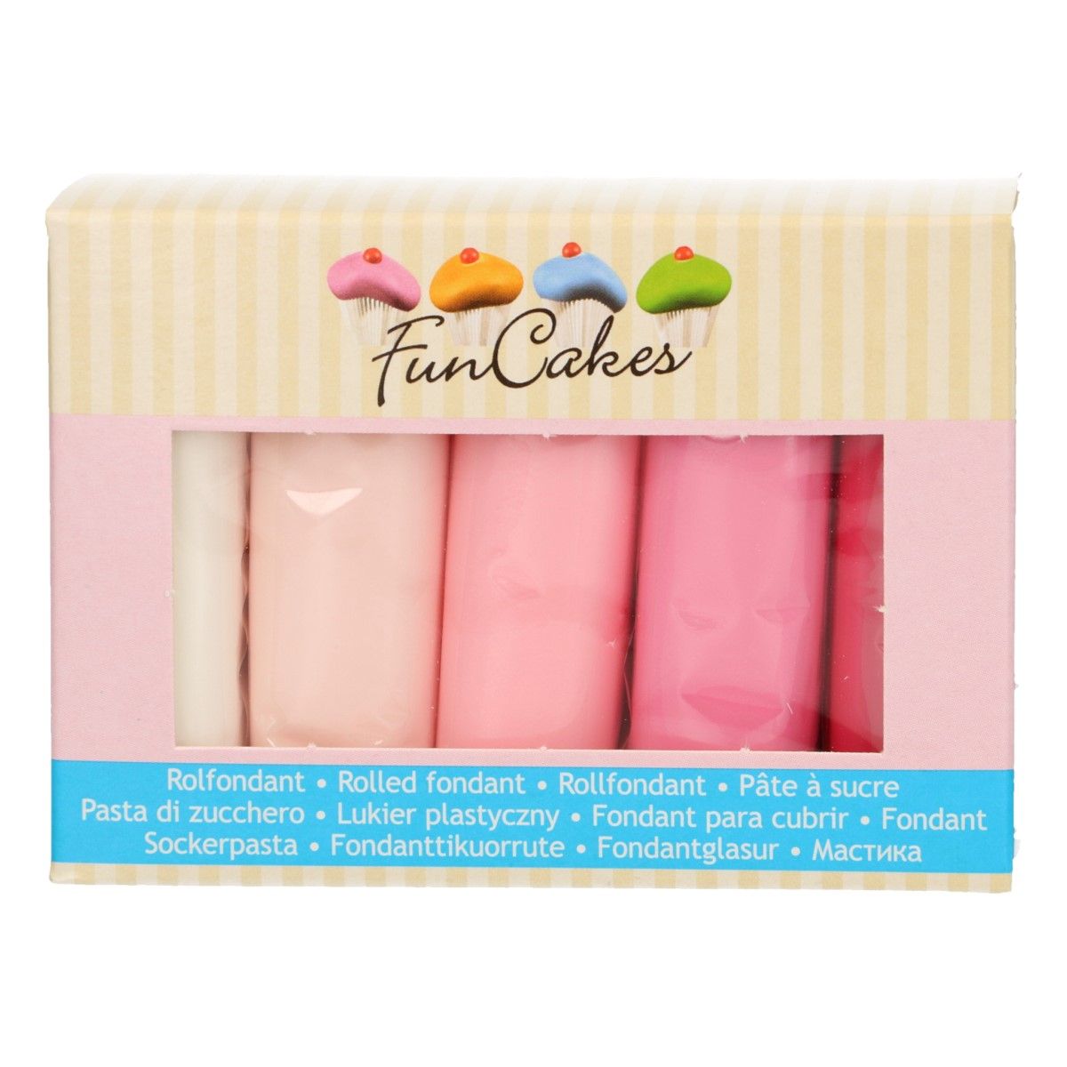 Dekoračná hmota Multipack Ružová Paleta farieb 5x100g, FunCakes F20365