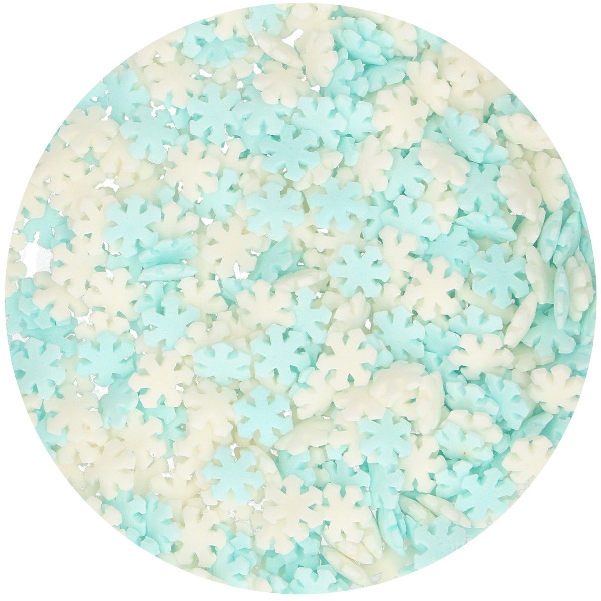 Posyp Fun Cakes - Snehové vločky biele - modré 50g, F52030, Snowflakes