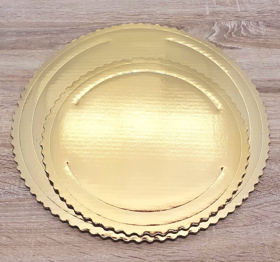 Lepenk. 3 - vrstvový podnos, zlatý ø 26 cm