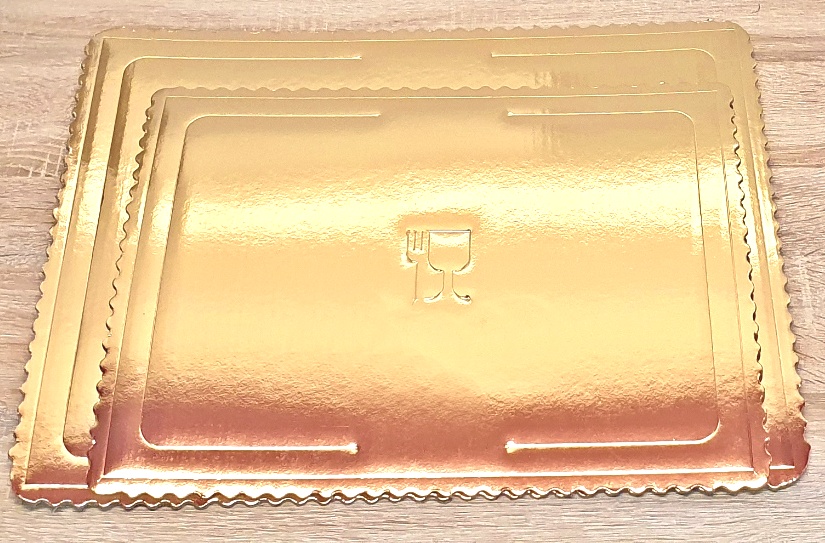 Lepenk. 3 - vrstvový podnos, zlatý 36 x 47 cm