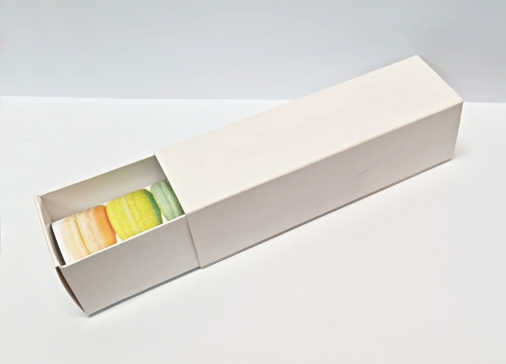 Krabička na makarónky, Biela CK031, 160x45x45 mm