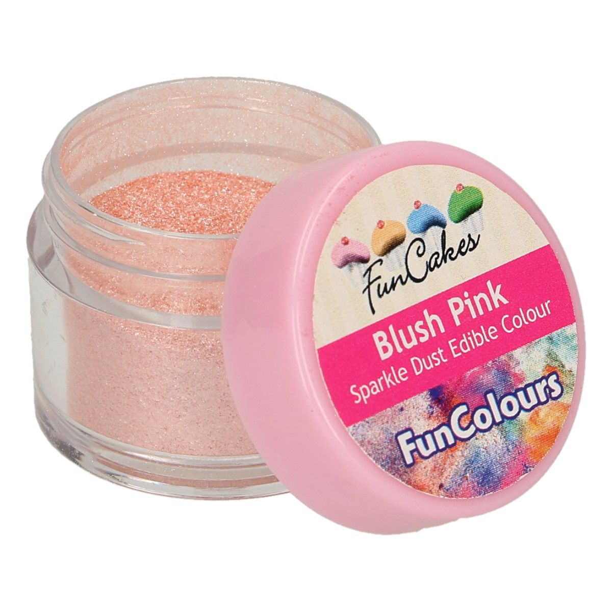 Jedlá glitrová perleťová farba Blush Pink 3,5g, FunCakes, FC50790