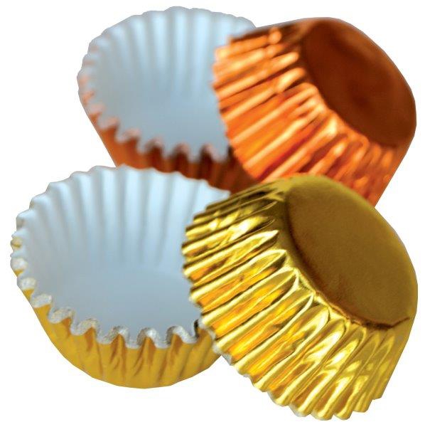 Hliníkové košíčky na pralinky 50ks, P-902 žlté-oranžové