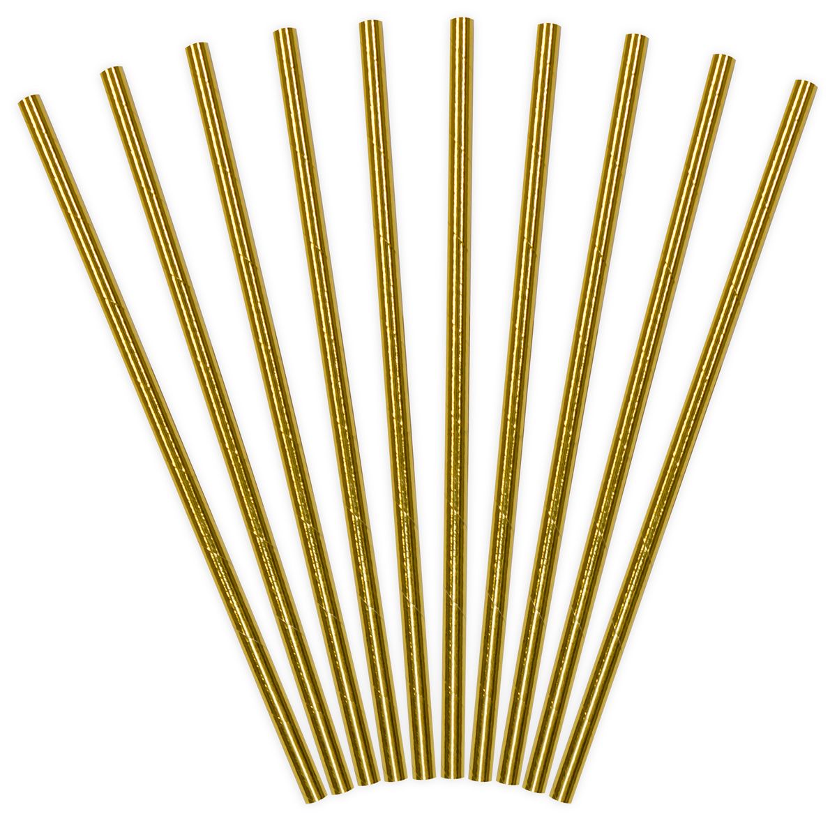 Papierové slamky, zlaté 10ks, Paper Straws Iridescent, SPP4M-019