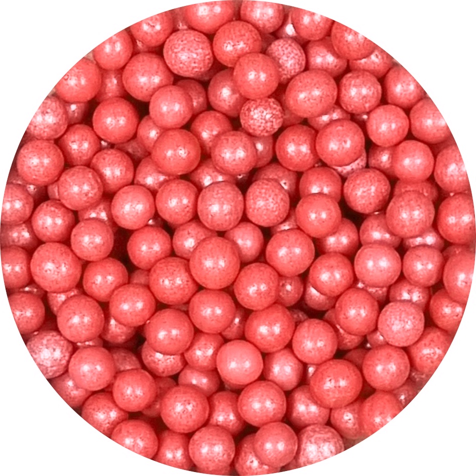 Cukrové guličky červené perleťové 5mm 40g, 099461