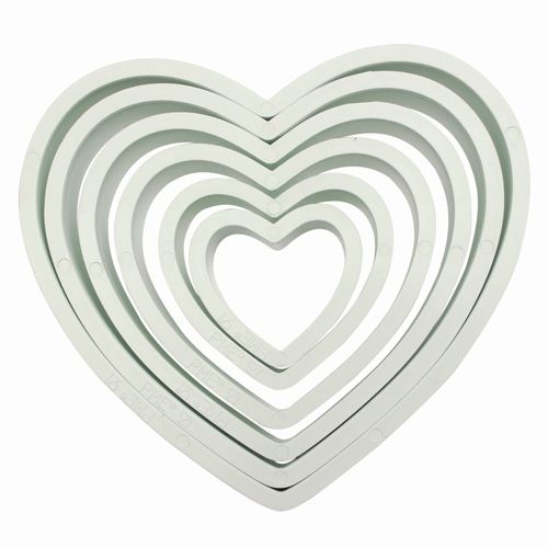 Plastová vykrajovačka Srdcia, 6ks,PME Plastic Cutter Heart, PNH2