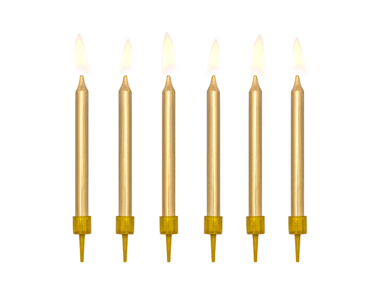 Sviečky zlaté 6ks, 6cm, PD, SCP-10-019ME 