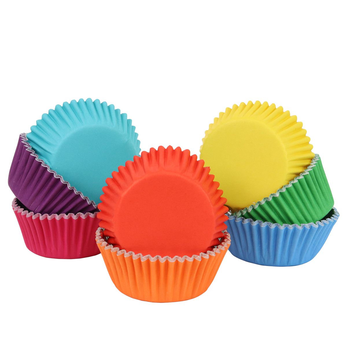 Cupcake košíky hliníkové Dúhové (Rainbow) 50x28 mm, 100ks, PME, BC951