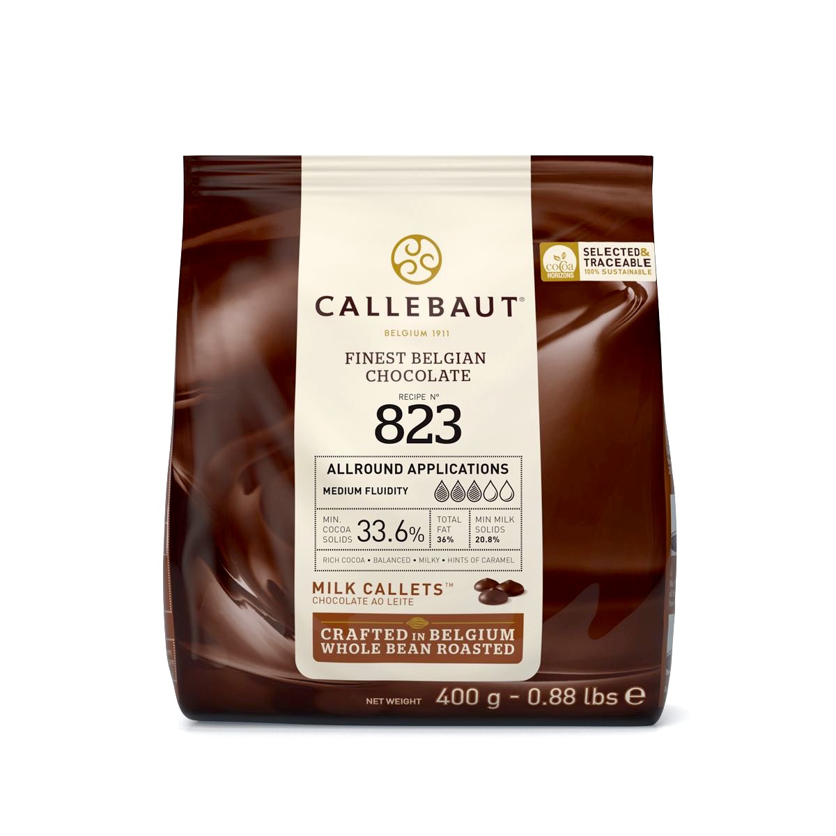 Mliečna čokoláda 33,6 % (823), 400g, Callebaut Chocolate Milk Callets
