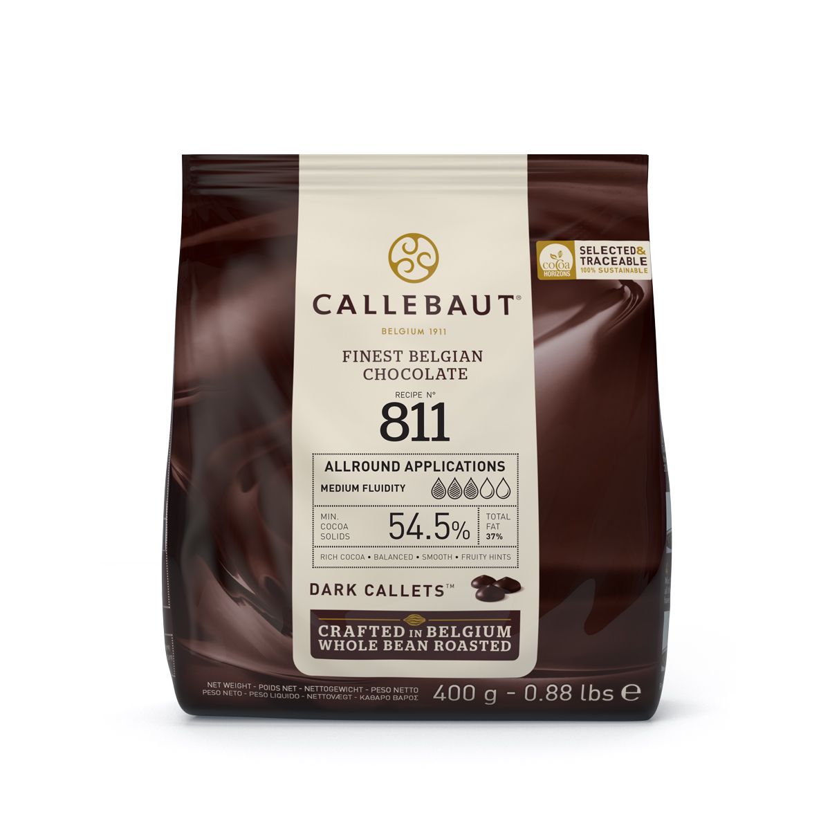 Horká čokoláda 54,5 % (811), 400g, Callebaut Chocolate Dark Callets