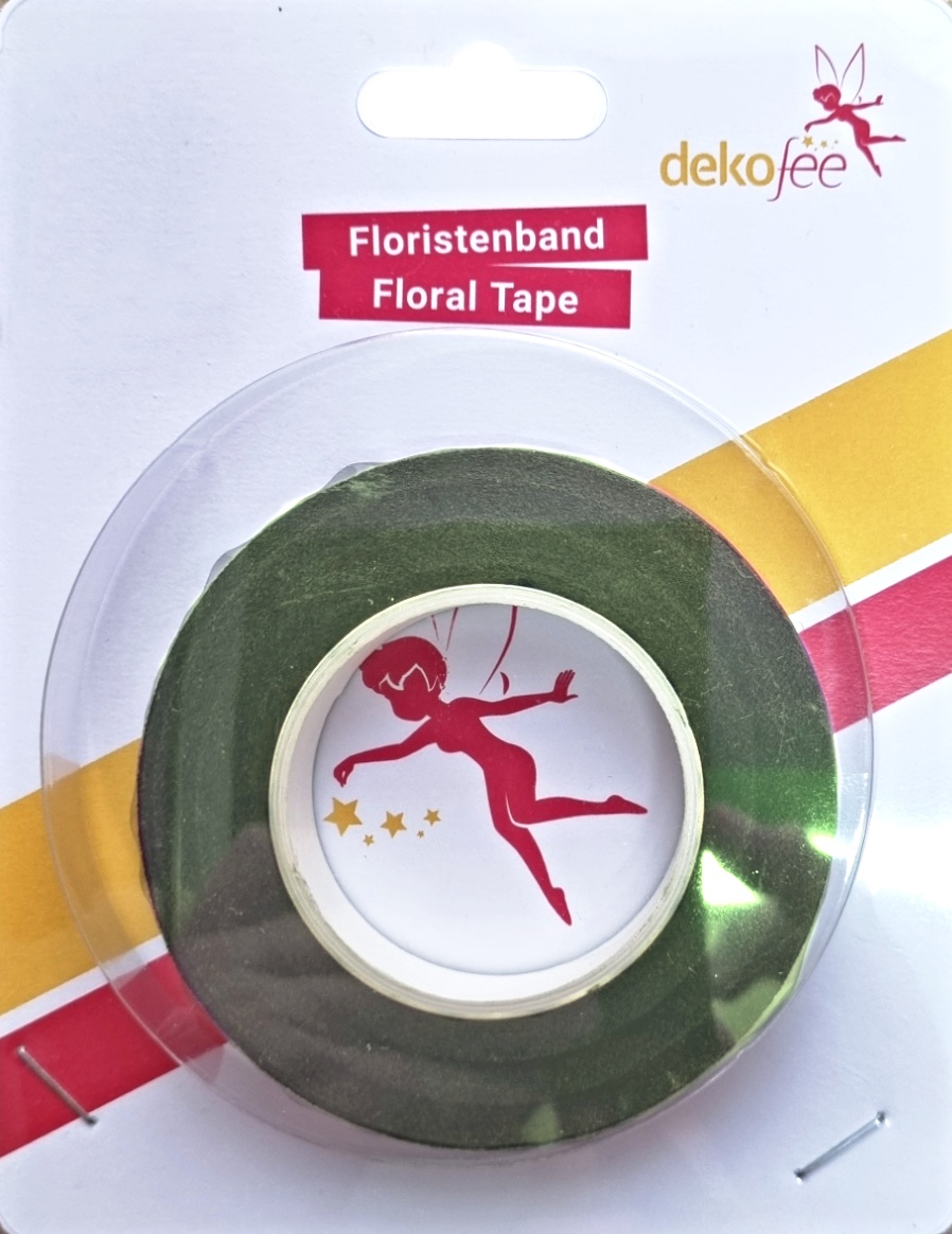 Floristická páska zelená 12mm x 27,4 m, Dekofee Floral Tape Middle Green, DF0731