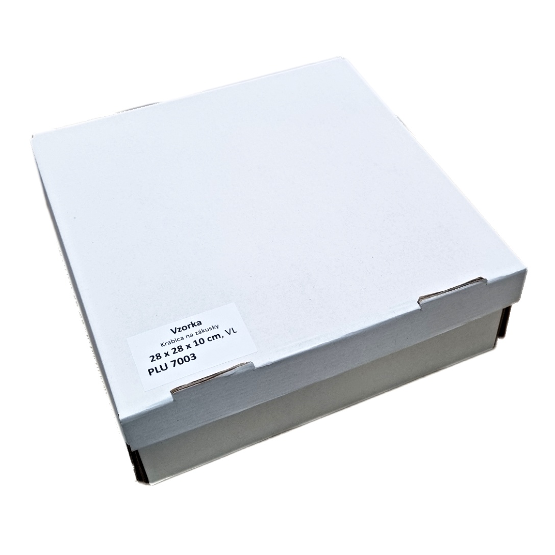 Krabica na zákusky biela 28x28x10 cm, VL