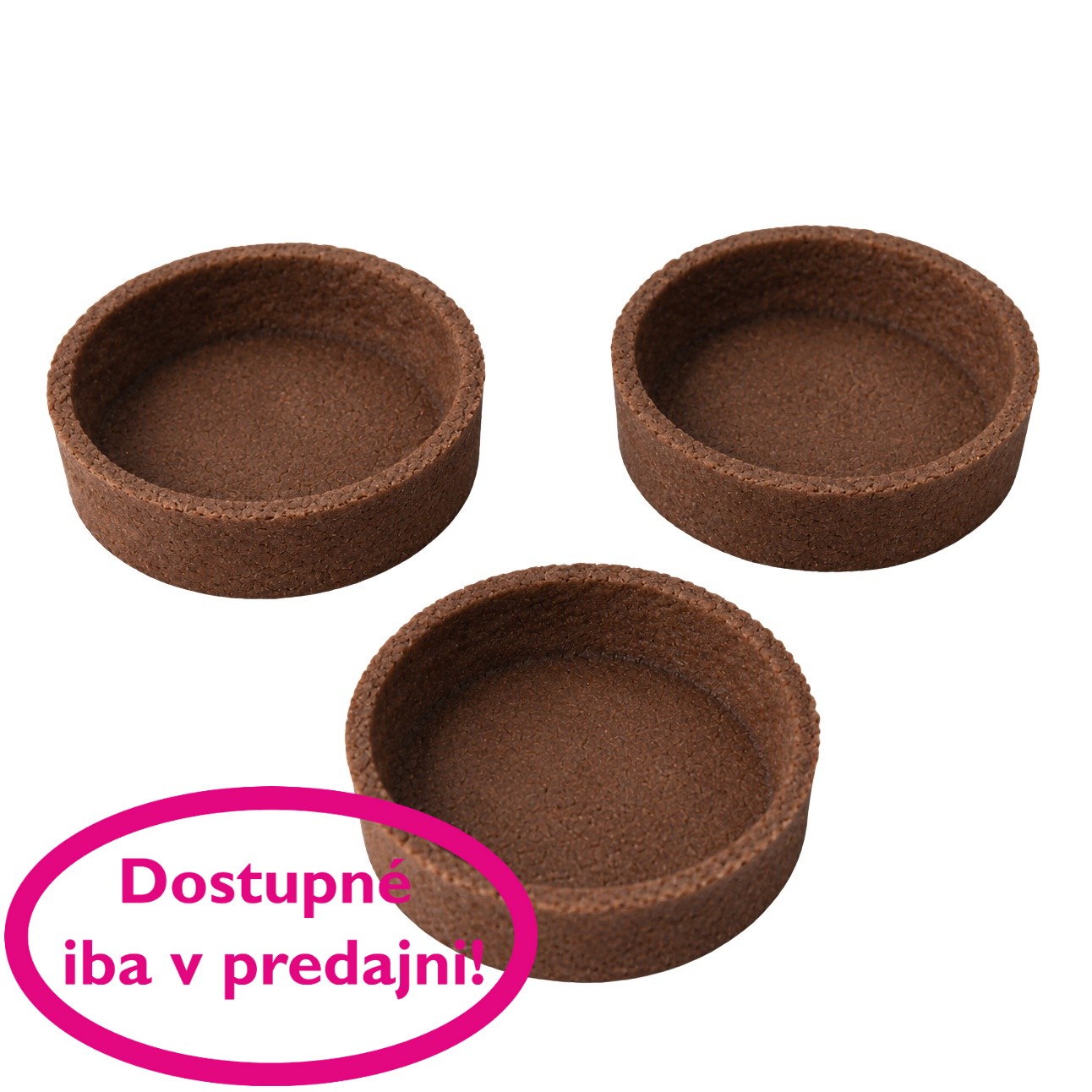 Tartaletka bezgluténová čokoládová 50x15 mm balená v blistri 192g (počet v jednom blistri 16ks)