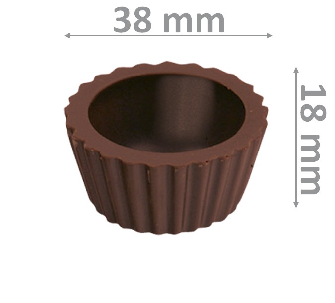Basic cups tmavé 14ks - čokoládové poháriky 38x18mm / 331002